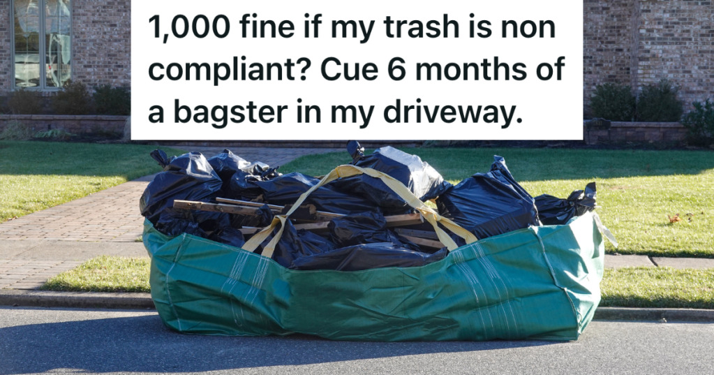bagster on curb outside house