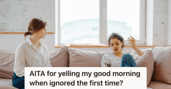 two women sitting on couch talking