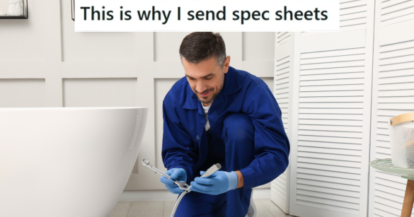 plumber installing bathtub faucet