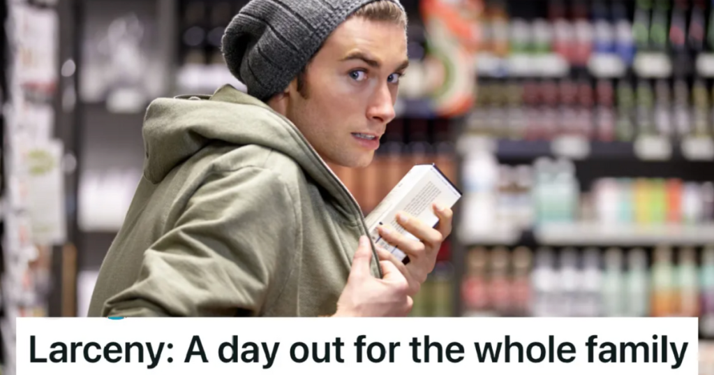 young man stealing from store