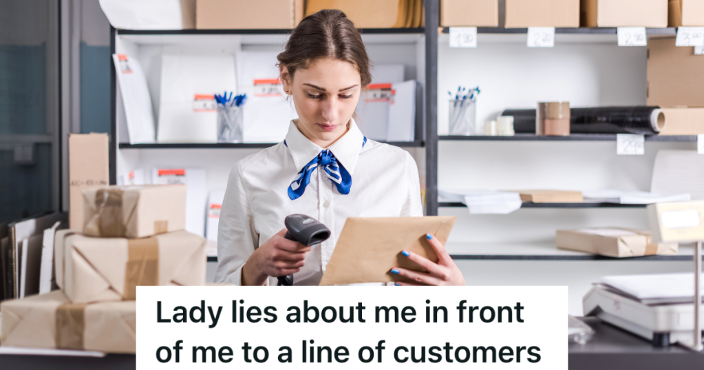 oung woman working at the post office