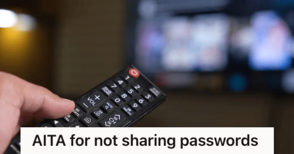 Person holding a remote control and browsing movies on the TV