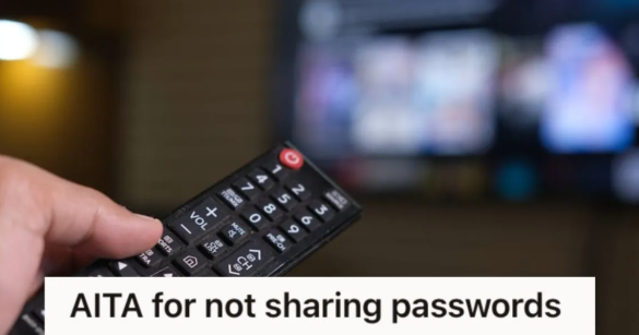 Person holding a remote control and browsing movies on the TV