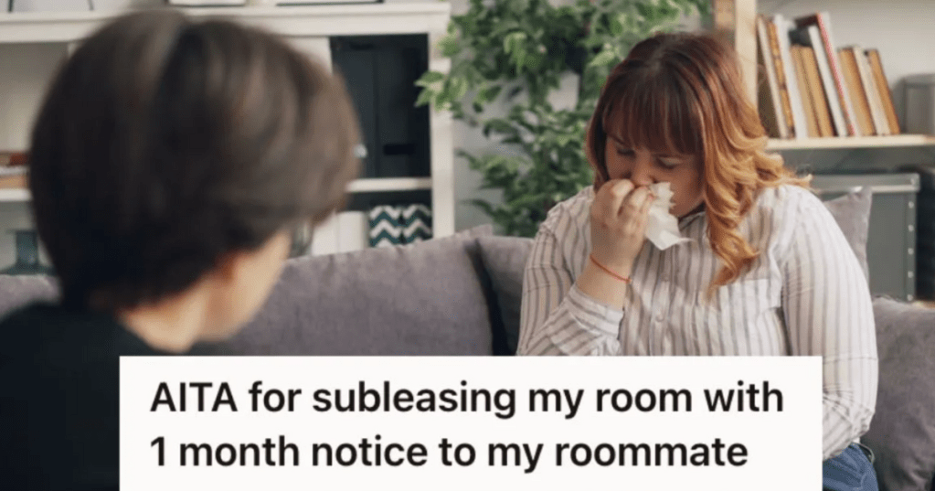 Woman is upset while talking to her roommate