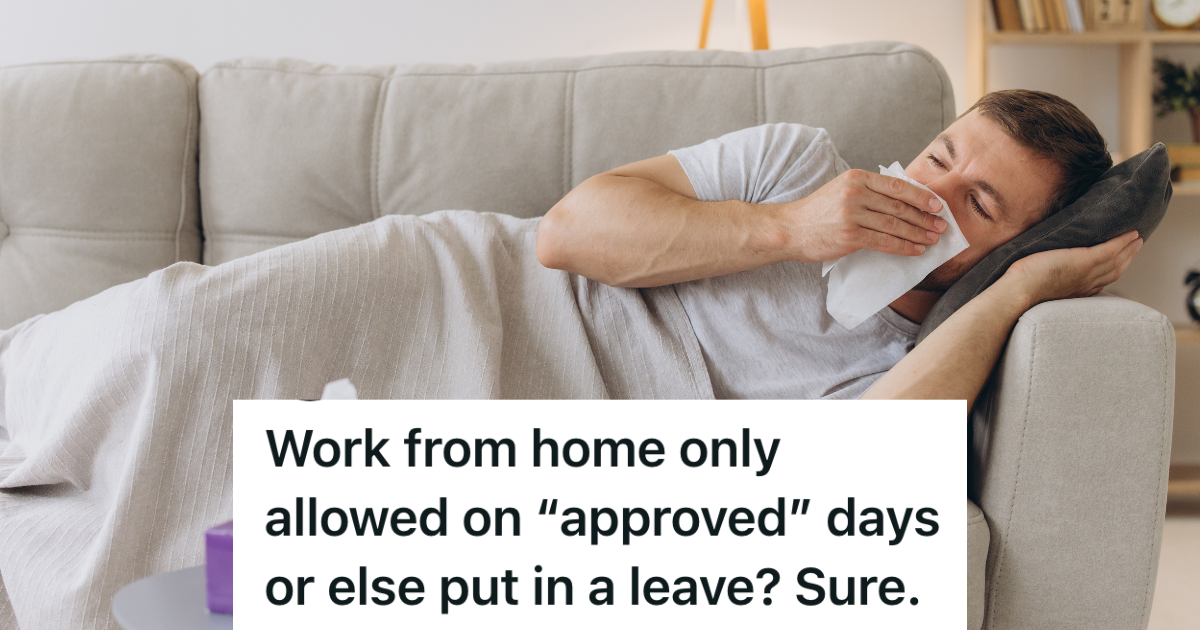 sick man laying down on couch blowing his nose