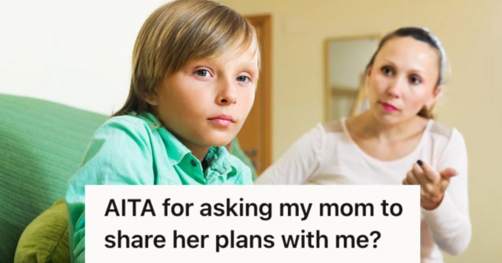 mom scolding her son