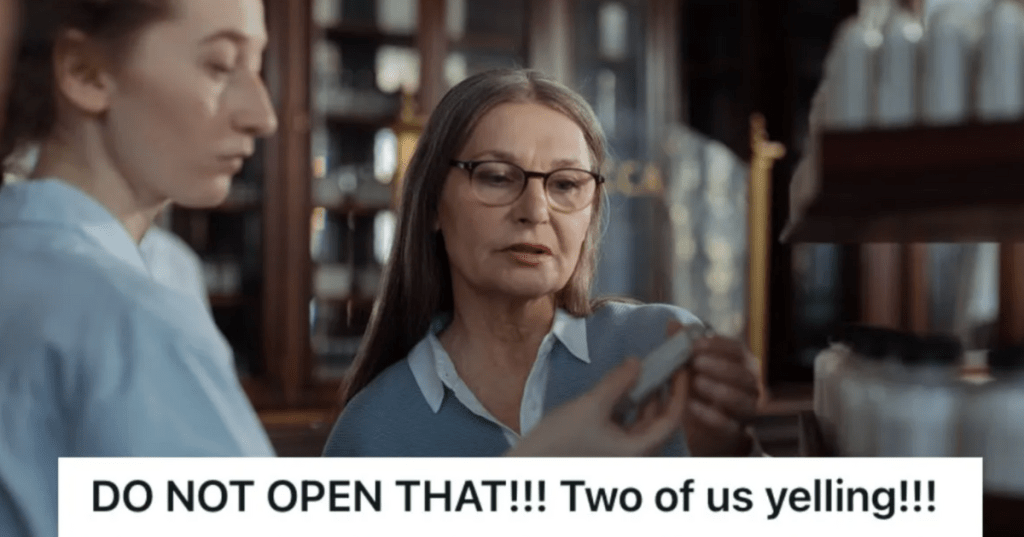 Employee assisting customer about a product she is inquiring about