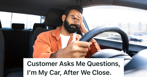 frustrated man with hand on his face driving car