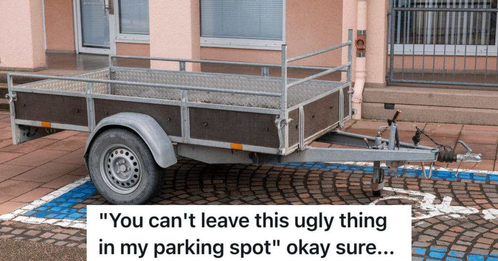 vehicle trailer parked in disabled parking spot