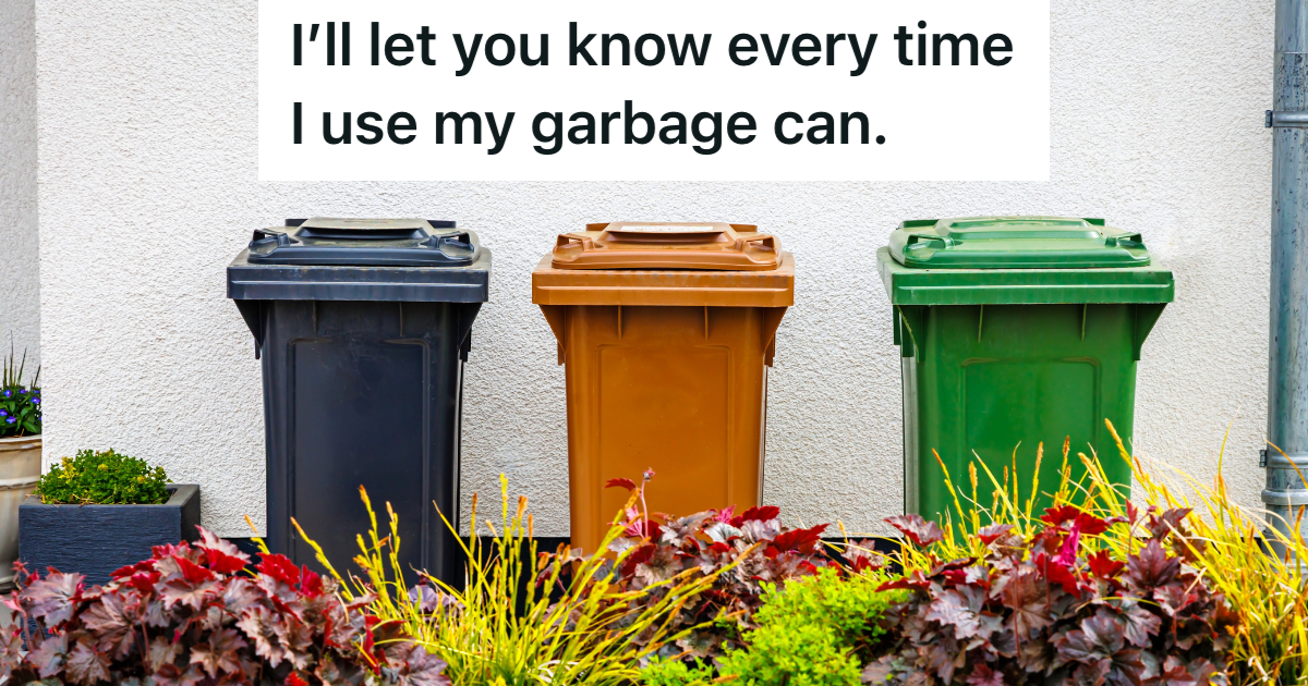 black, orange, and green trash bins