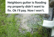 Homeowner’s Yard Keeps Getting Flooded By Their Neighbor’s Drainage System, But When He Offers To Pay To Have It Fixed, The Neighbor Still Refuses To Fix The Issue