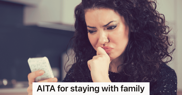 upset and confused woman looking at text on phone