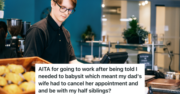 young man working as cashier