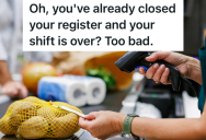Employee Is One Minute Away From The End Of His Shift, But His Supervisor Makes Him Take One More Customer