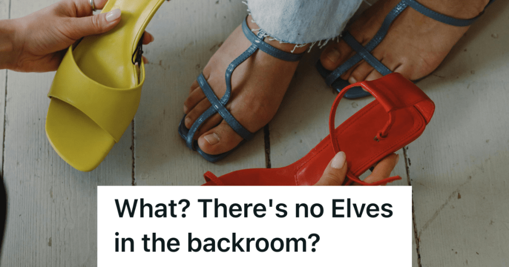 woman shopping for shoes