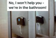 Store Employee Was Stopped By A Customer Who Asked For Assistance, But She Reminded Them That They’re In The Bathroom