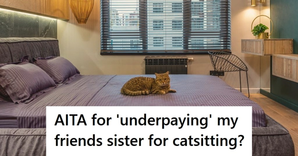 Luxury bedroom with cat on bed