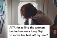 Airline Passenger On A Long Flight Asked The Woman Behind Her To Remove Her Feet From Her Seat, But She Refused Until She Raised Her Voice Four Hours Later