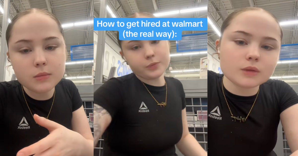woman talking about walmart