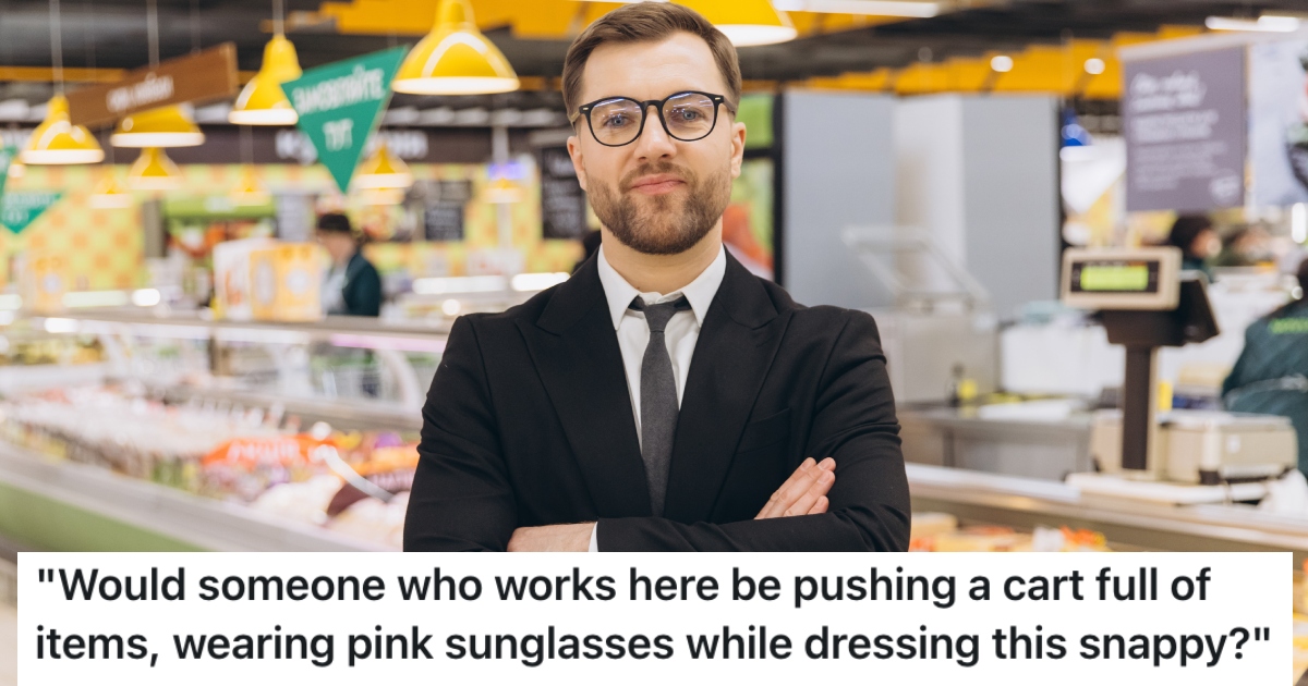 man in a grocery store