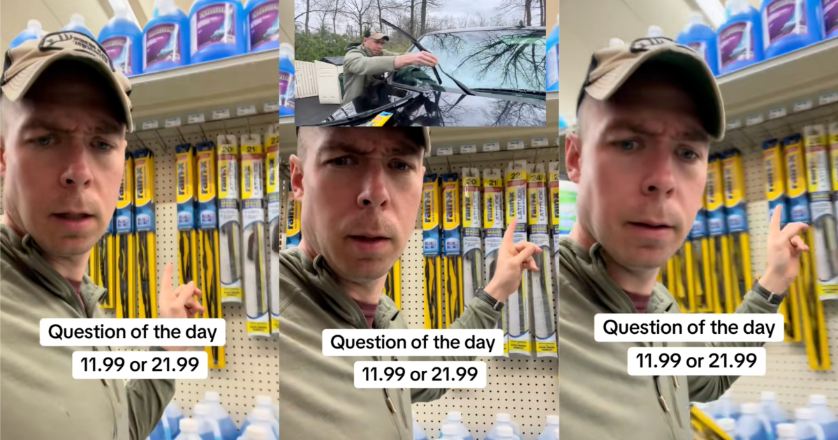 A Shopper Asked What Windshield Wipers To Buy For His Car. Are they really double betterness? I have no idea. man in auto parts store