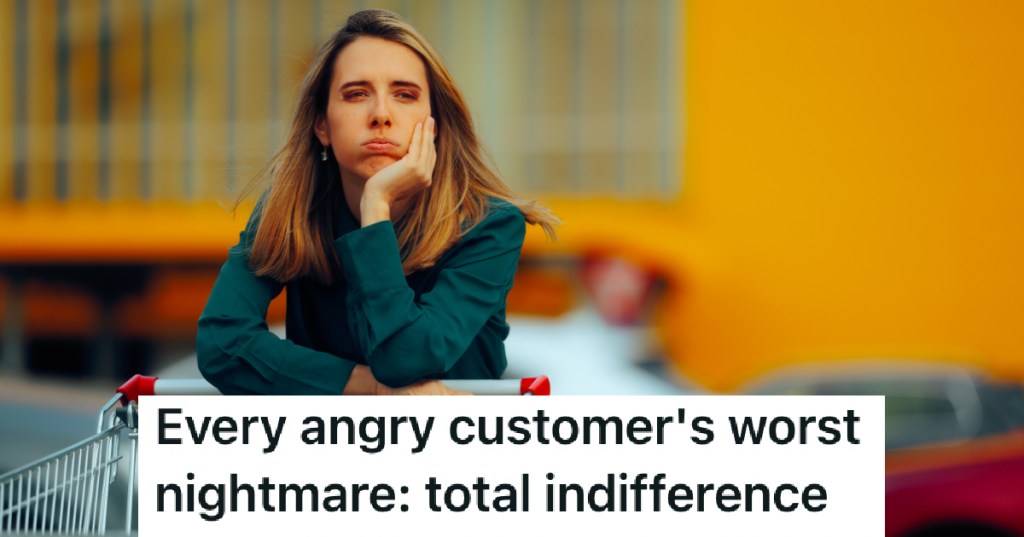 female retail customer annoyed