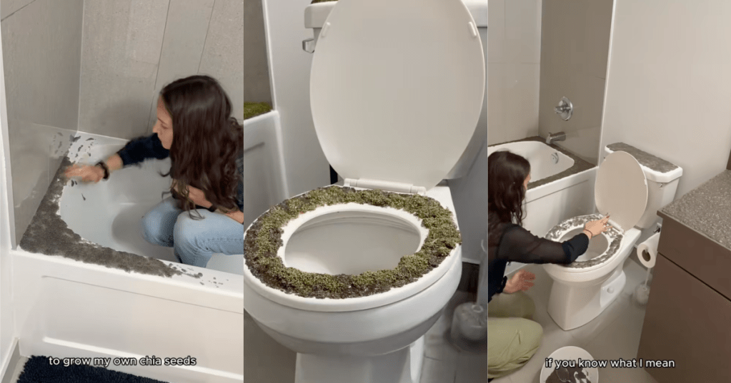 woman redoing her bathroom