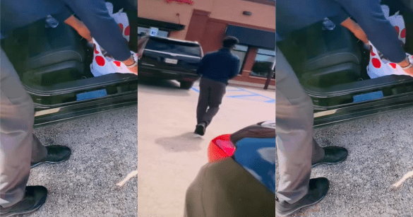 worker searching a customer's car