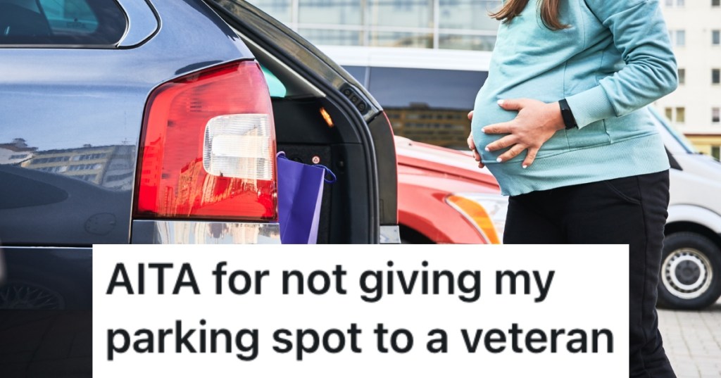 pregnant woman by her car
