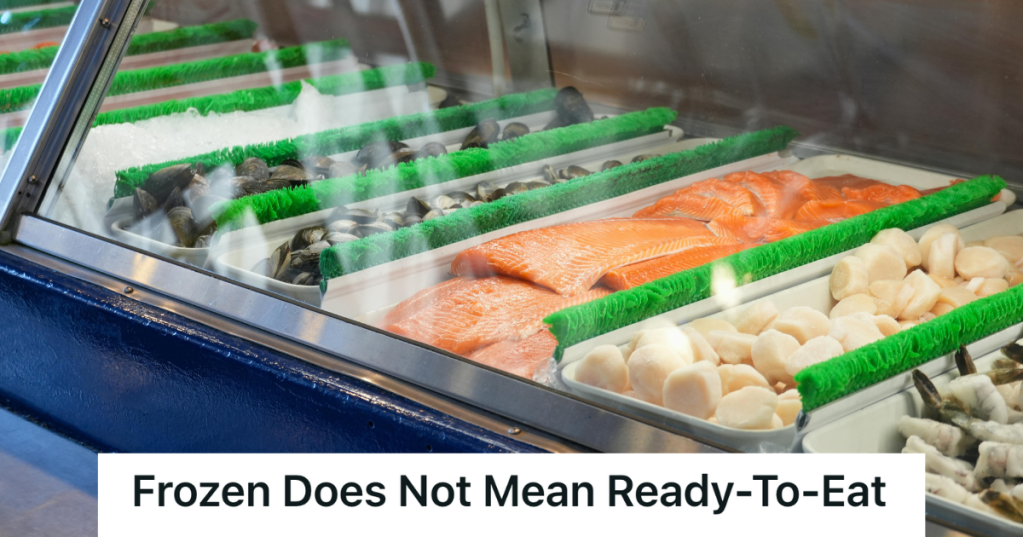 closeup of supermarket sea food counter