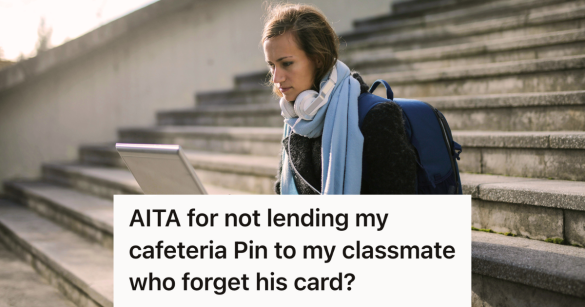 college student sitting on stairs