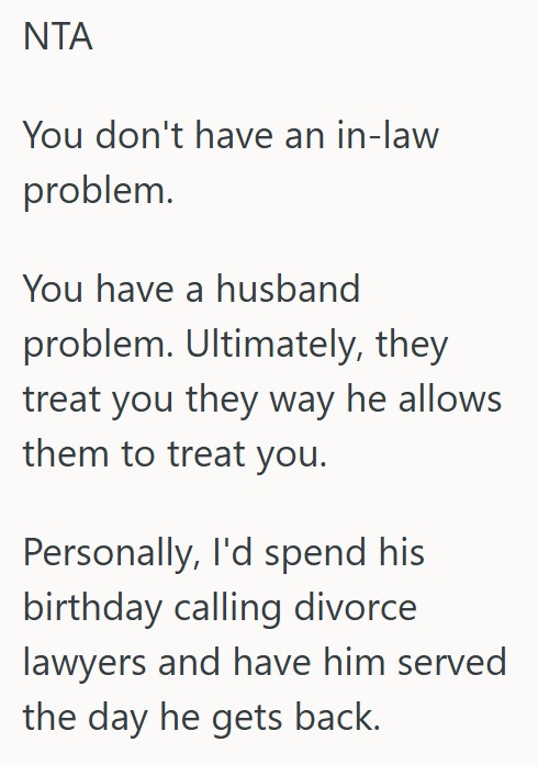 comment 1 115 Her Husband Constantly Goes Out Of Town To See His Family Without Inviting Her, But When He Did It On His Birthday She Felt Betrayed