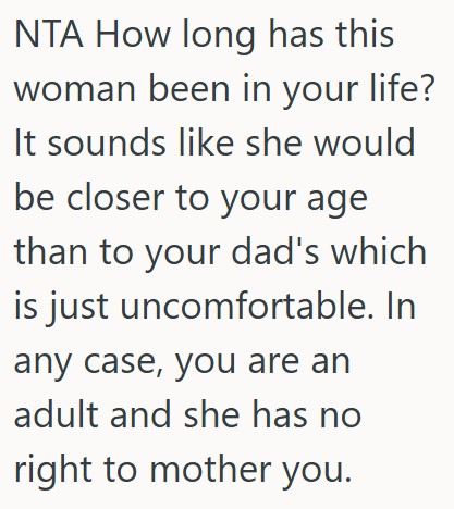 comment 1 71 Dads Young Girlfriend Acted Like His Mother In Public, So He Told Her That She Has No Authority, And Now His Dad Is Telling Him To Apologize