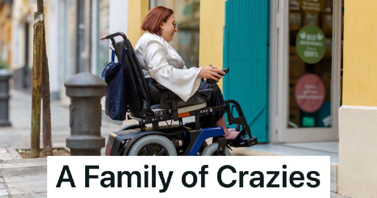 woman in a wheelchair going shopping
