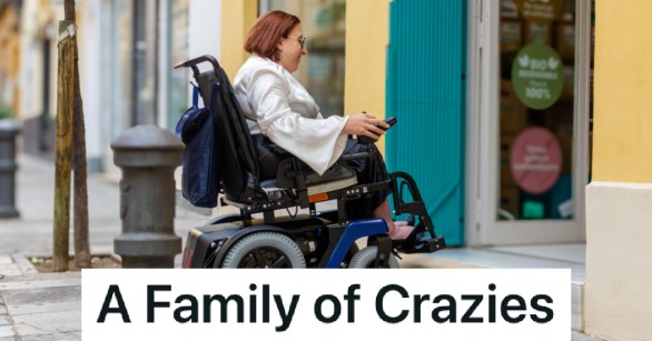 woman in a wheelchair going shopping