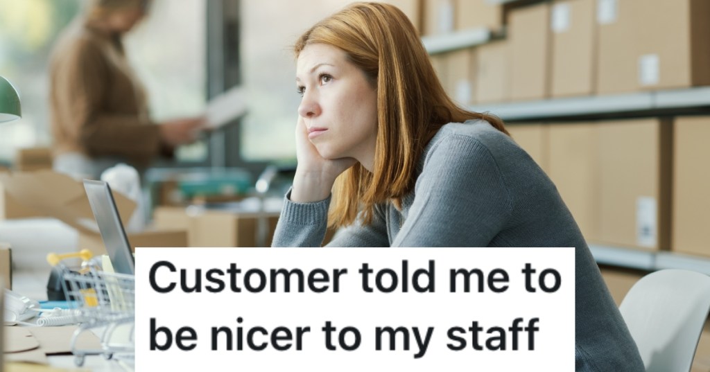 woman behind a desk at work