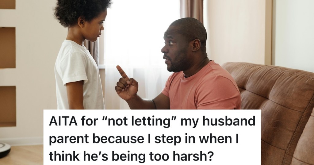 dad scolding his son