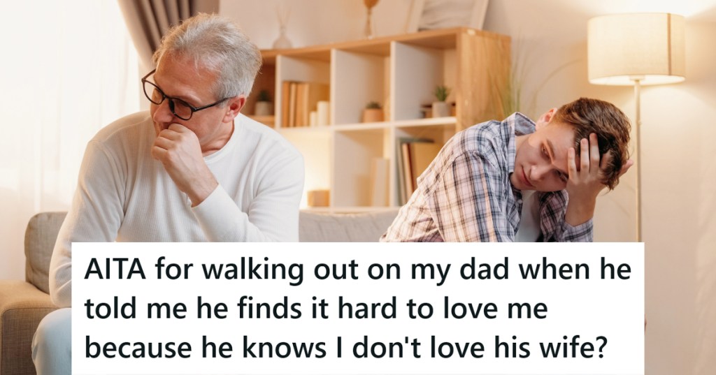 A father and son in a tense situation