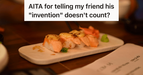 eating a plate of sushi