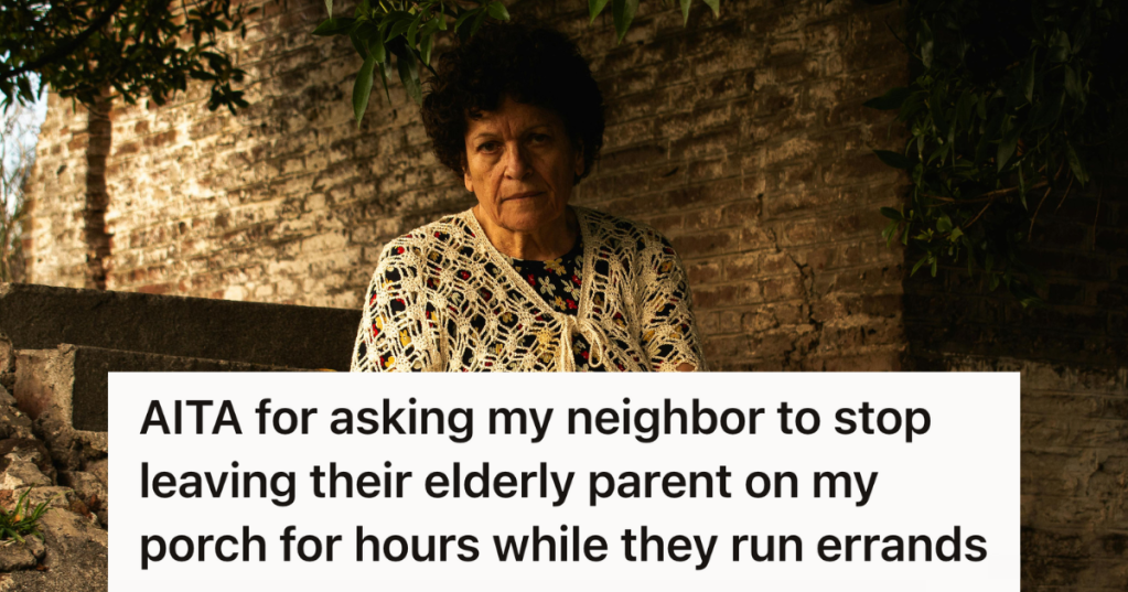 elderly woman sitting outside