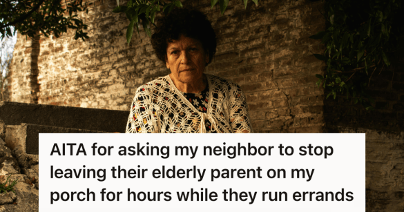 elderly woman sitting outside