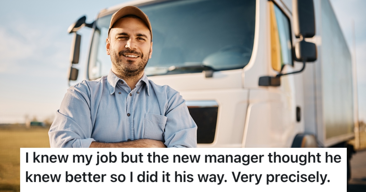man in front of a delivery truck