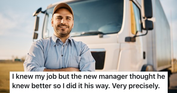 man in front of a delivery truck