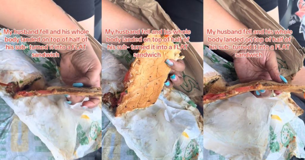 A flattened Subway sandwich