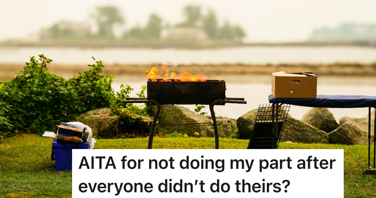 fire on beach grill at park