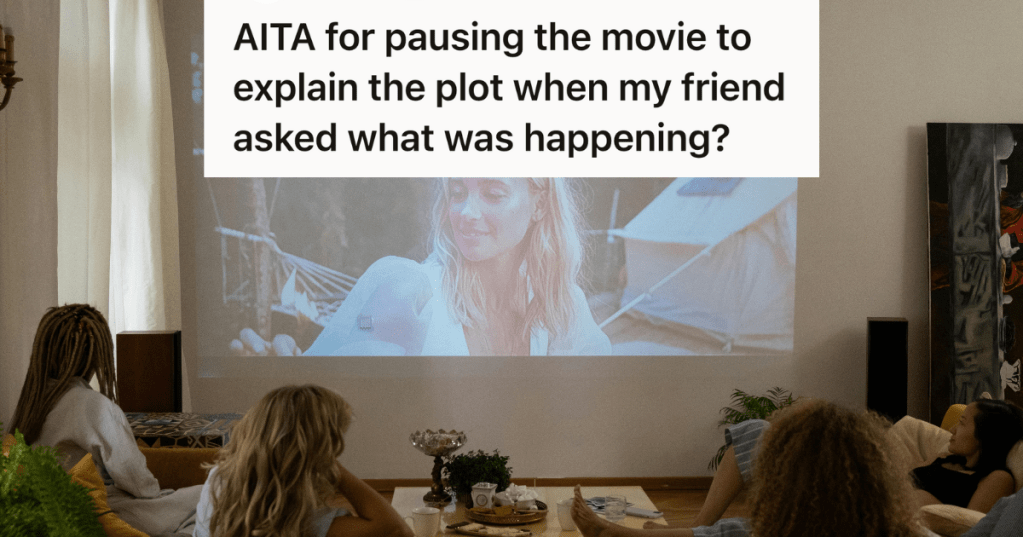 group of women watching film on projector