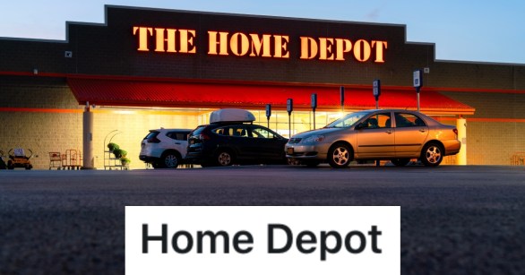 home depot exterior at night