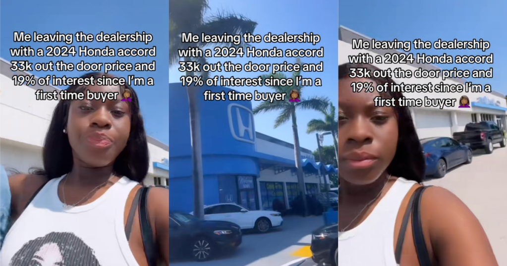 woman at a car dealership