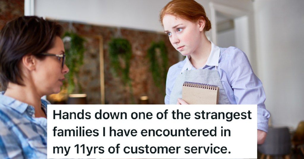 waitress with crazy customer