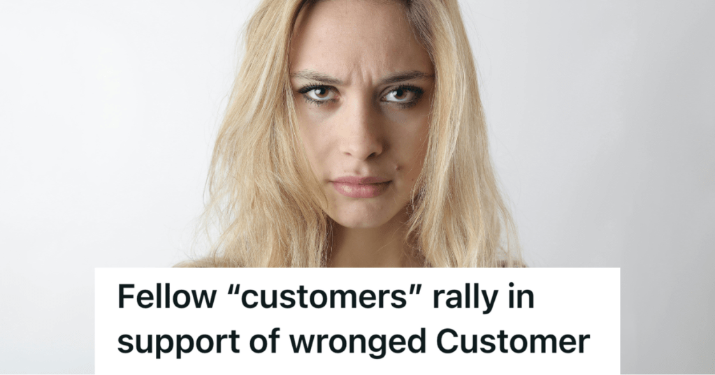 mad customer furrowing brow